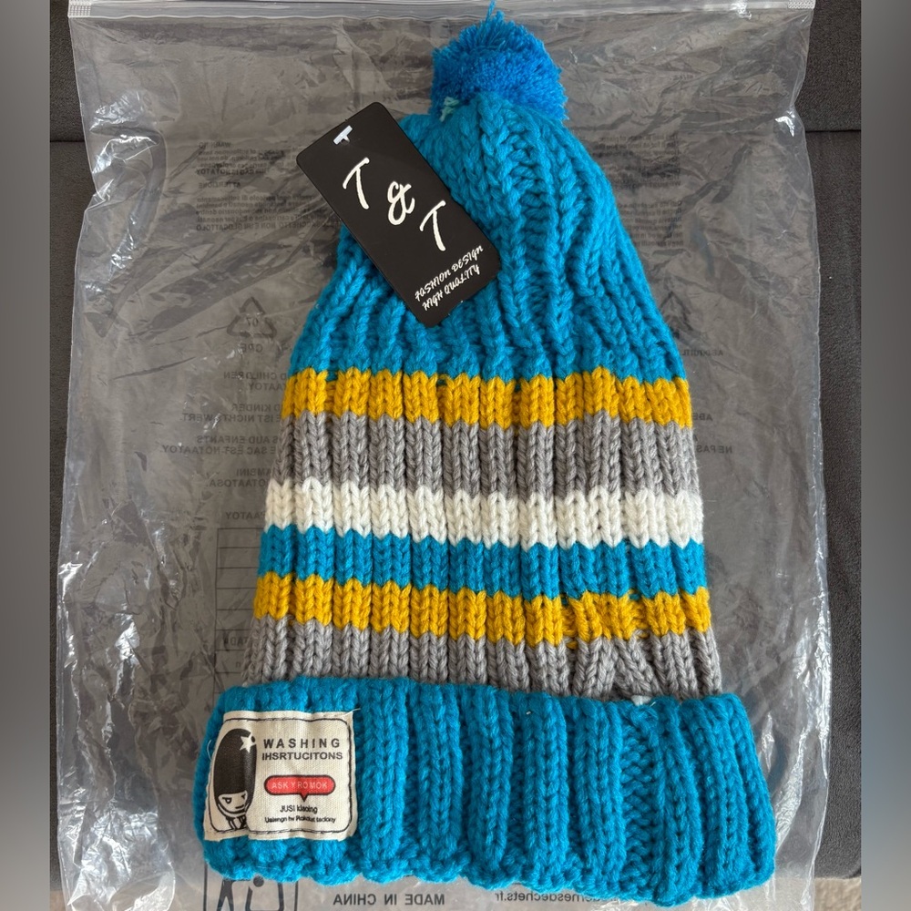 T&T Striped Knit Beanie